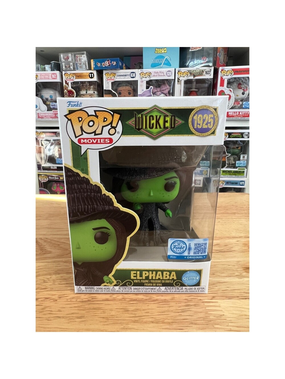 EXC GLITTER Elphaba w/ Grimmerie Wicked For Good Funko Pop #1925 Wizard Oz Witch